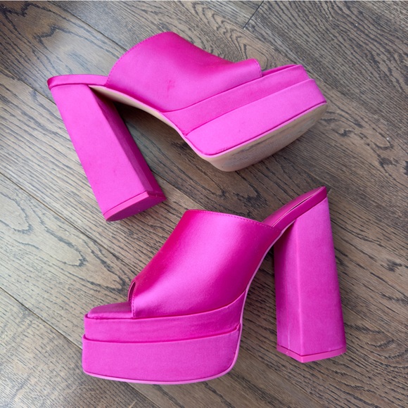 Chunky Platform pink open-toe high heels - Picture 2 of 3